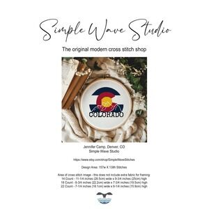 Colorado Flag Mountains Counted Cross Stitch Pattern KIT